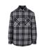 Mens Checked Padded Shirt Jacket Black White Urban Classics-1