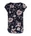 Womens/ladies Vic Floral Crew Neck Short-sleeved Blouse Night Sky Only-2