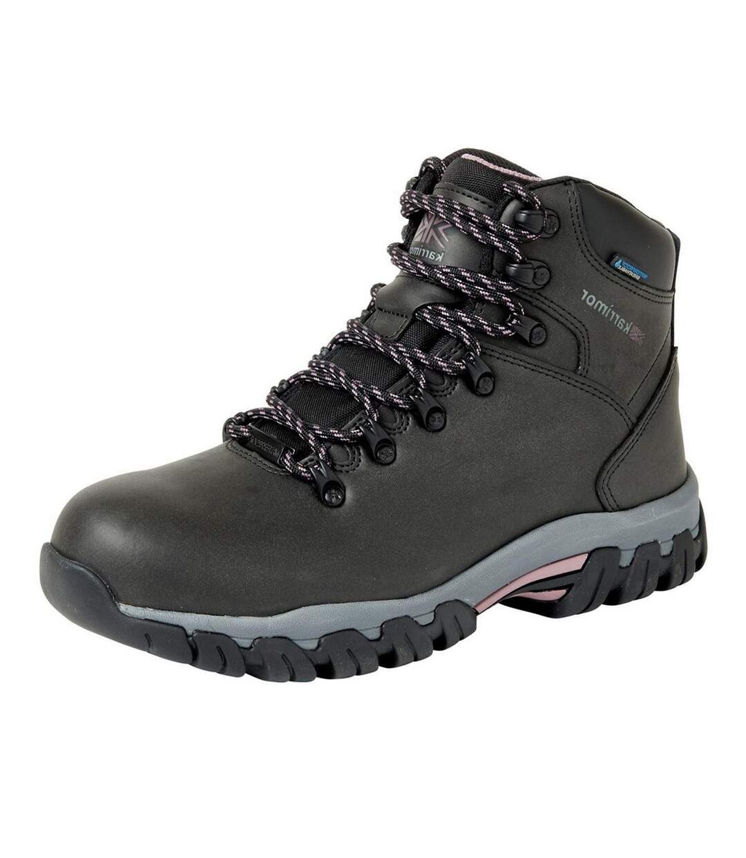 Womens/ladies Mendip Leather Hiking Boots Black Karrimor-3
