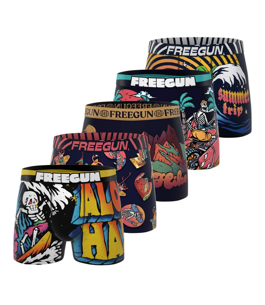 Lot de 5 boxers homme Retro Summer Freegun-1