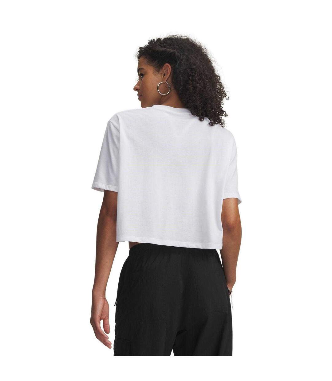 Womens/ladies Embellished Crop T-shirt White Under Armour-2