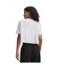 Womens/ladies Embellished Crop T-shirt White Under Armour-2