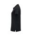 Womens/ladies Manhattan Polo Shirt Black Clique-3