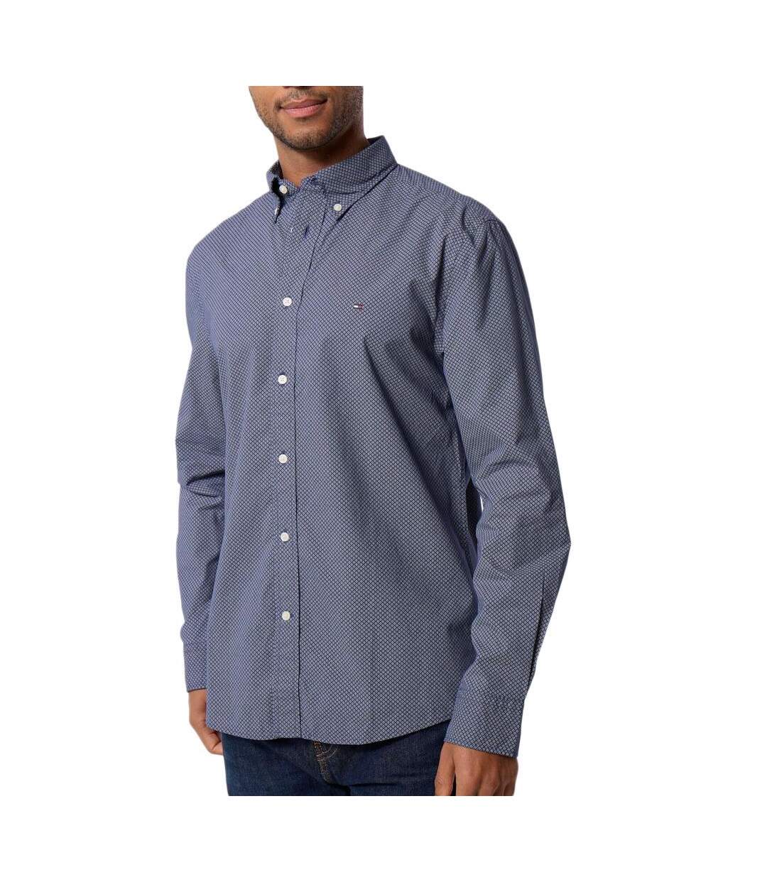 Chemise marine homme tommy hilfiger flex popline-1