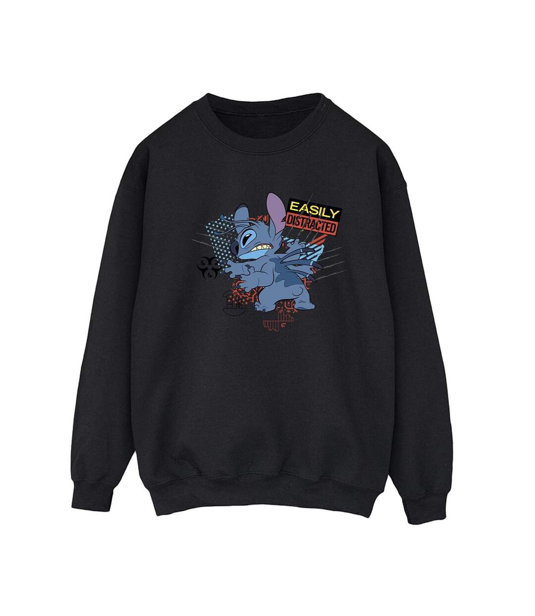 Disney - Sweat LILO AND STITCH EASILY DISTRACTED - Femme (Noir) - UTBI22507-1