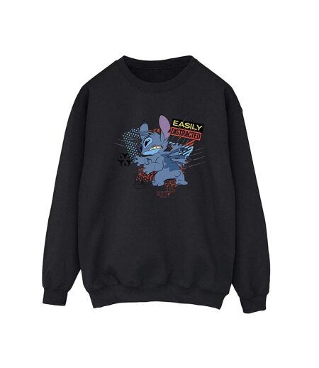 Disney - Sweat LILO AND STITCH EASILY DISTRACTED - Femme (Noir) - UTBI22507