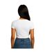 Womens/ladies Combed Cotton Crop T-shirt White Casual Classics-2