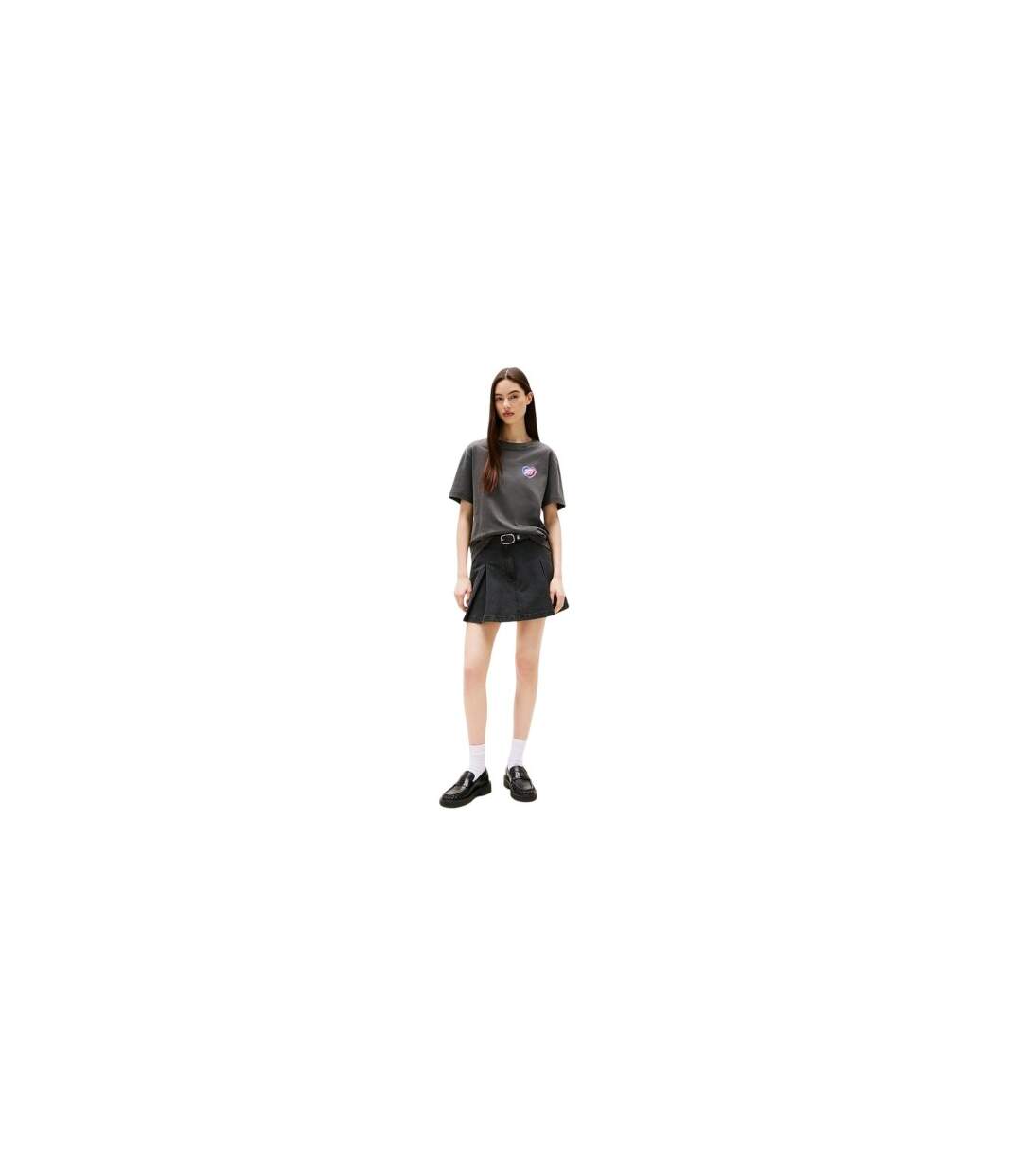 T-shirt Motif/style Cœur Néon Femme Noir Tommy Jeans-1