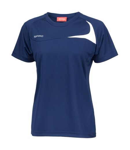 T-shirt sport femme bleu marine/blanc Spiro