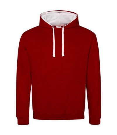 Sweat à capuche varsity femme rouge feu / blanc Awdis Awdis