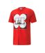 T-Shirt Rouge Homme Puma Box Out