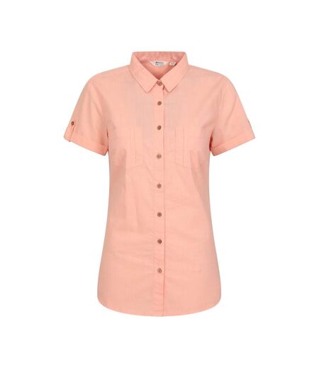 Womens/ladies Coconut Short-sleeved Shirt Coral Mountain Warehouse