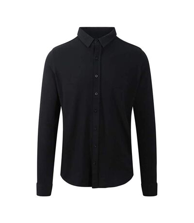 AWDis So Denim Mens Oscar Knitted Long Sleeve Shirt (Black)