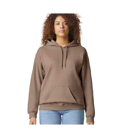 Mens Midweight Soft Touch Hoodie Brown Savana Gildan