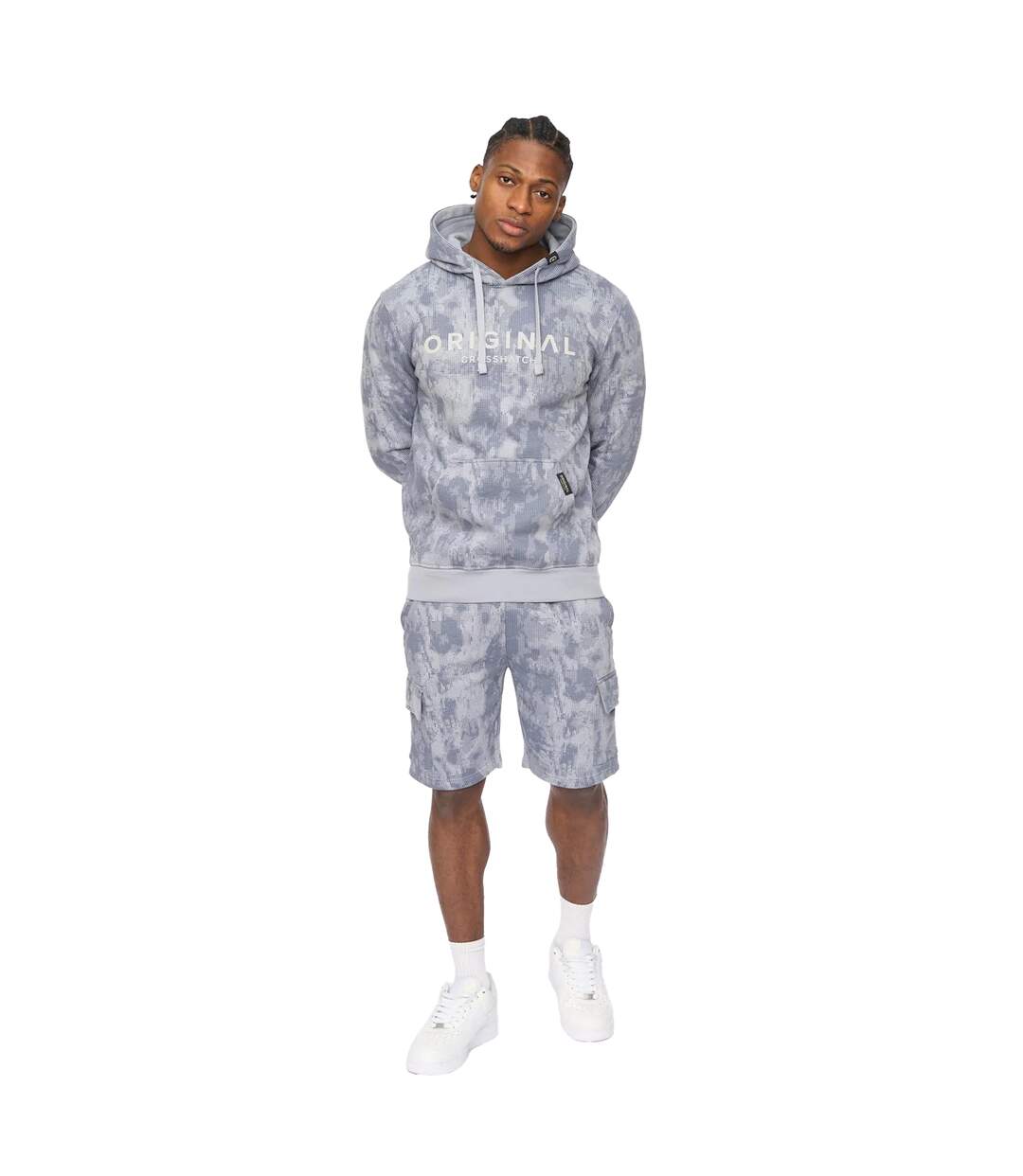 Sweat À Capuche Bardon Homme Bleu Acier Crosshatch-4