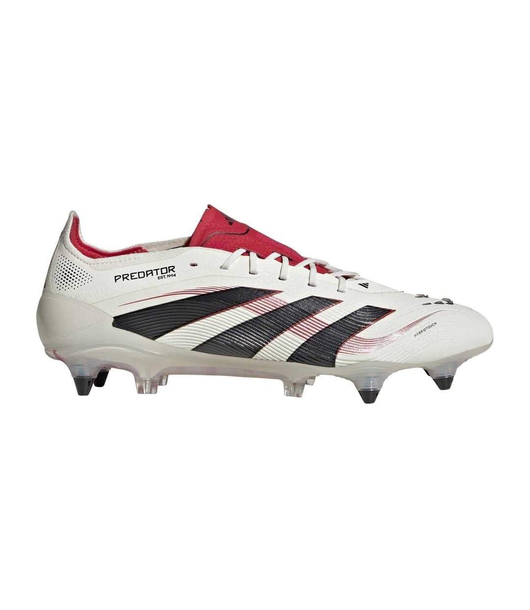 Mens  Stripes Soft Ground Football Boots Off White Black Predator-1