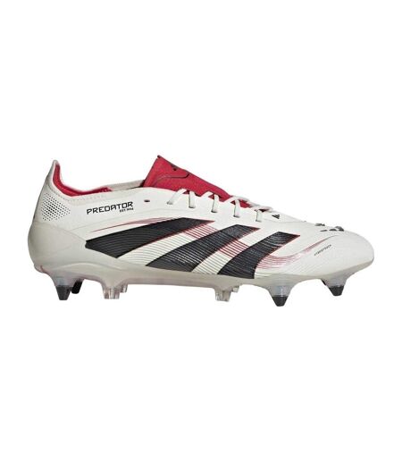 Mens  Stripes Soft Ground Football Boots Off White Black Predator