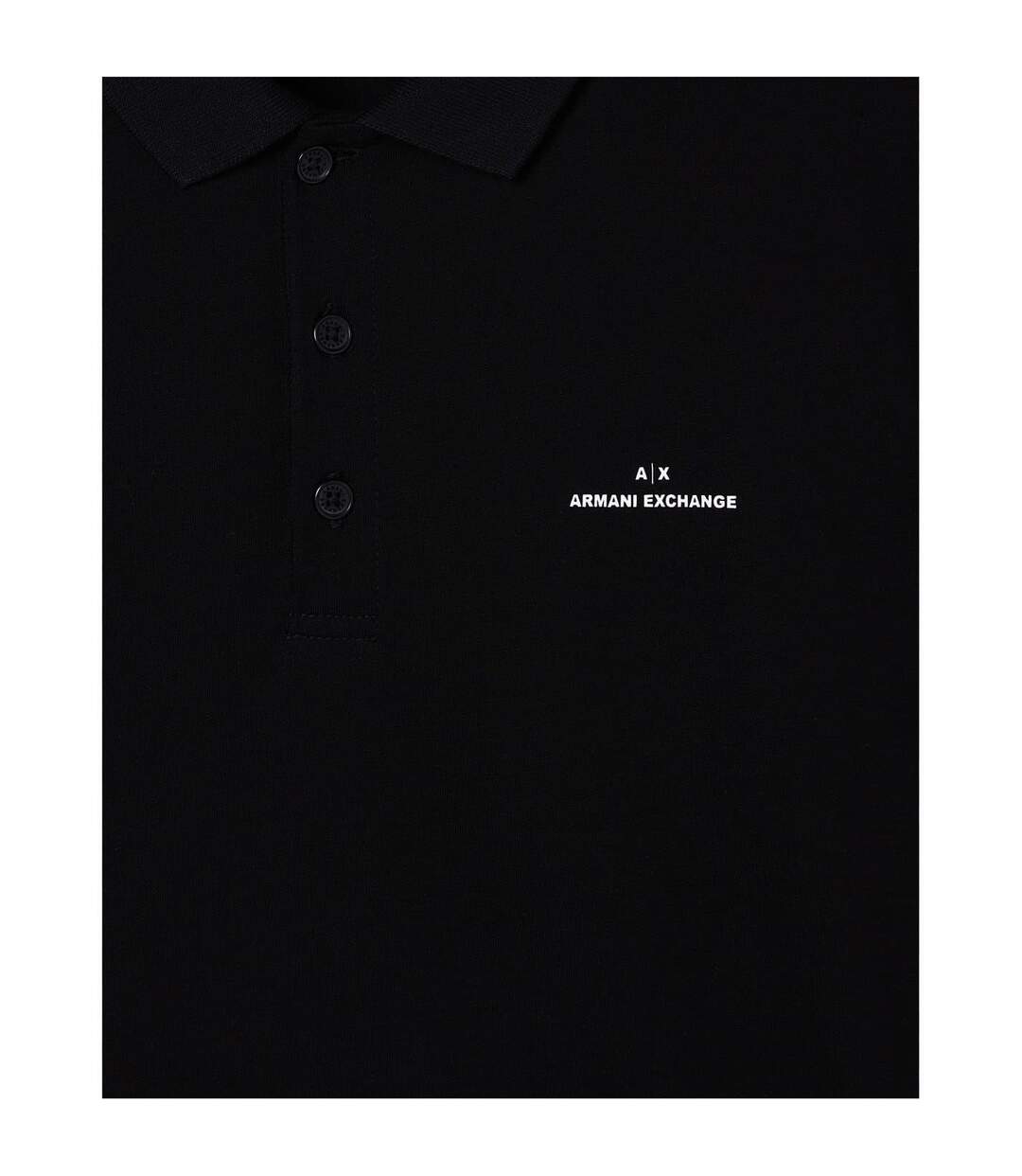 Mens Collared Short-sleeved Polo Shirt Black Armani Exchange-3
