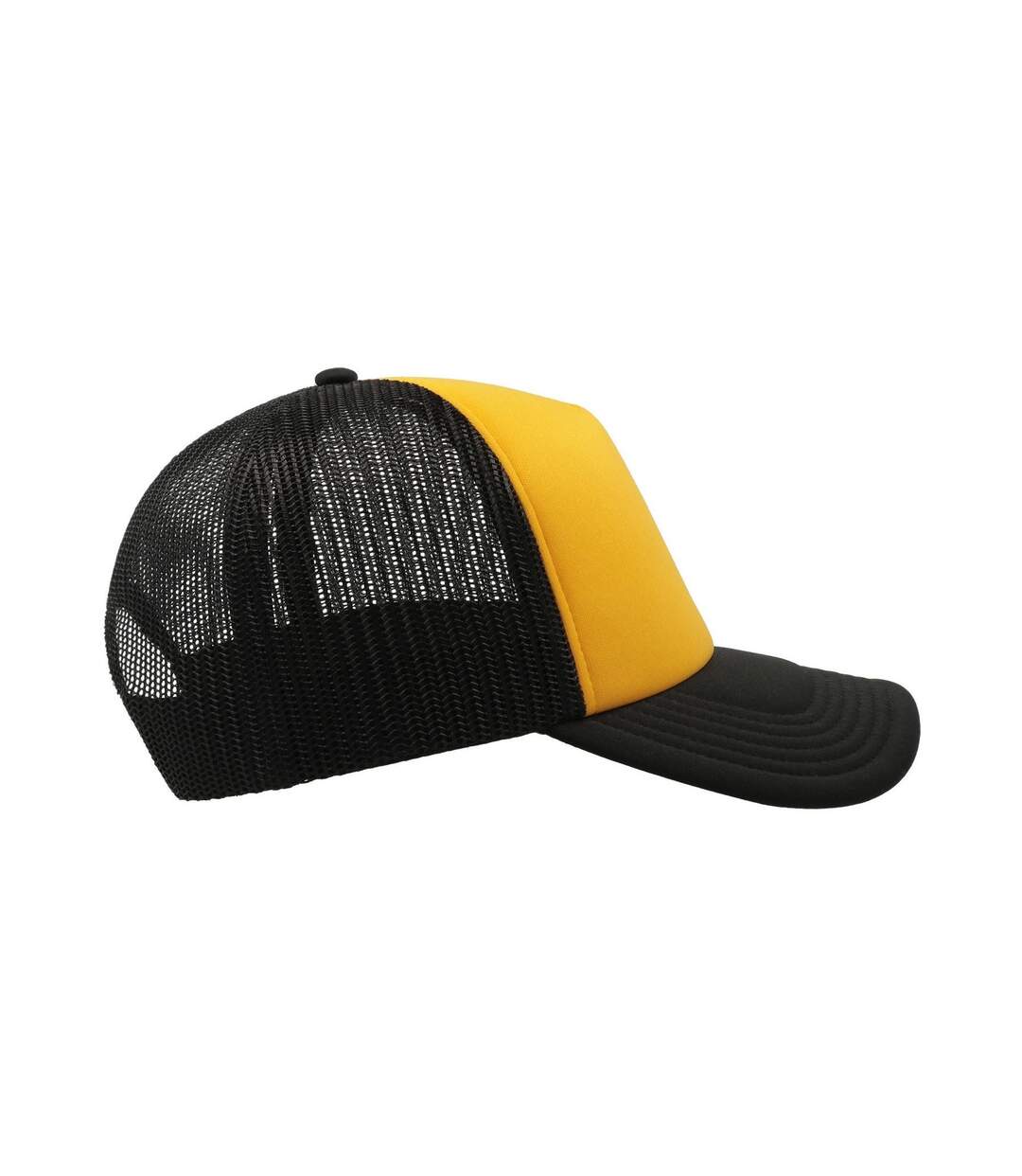 Casquette Style Trucker Rapper Mixte Jaune Noir Atlantis-4