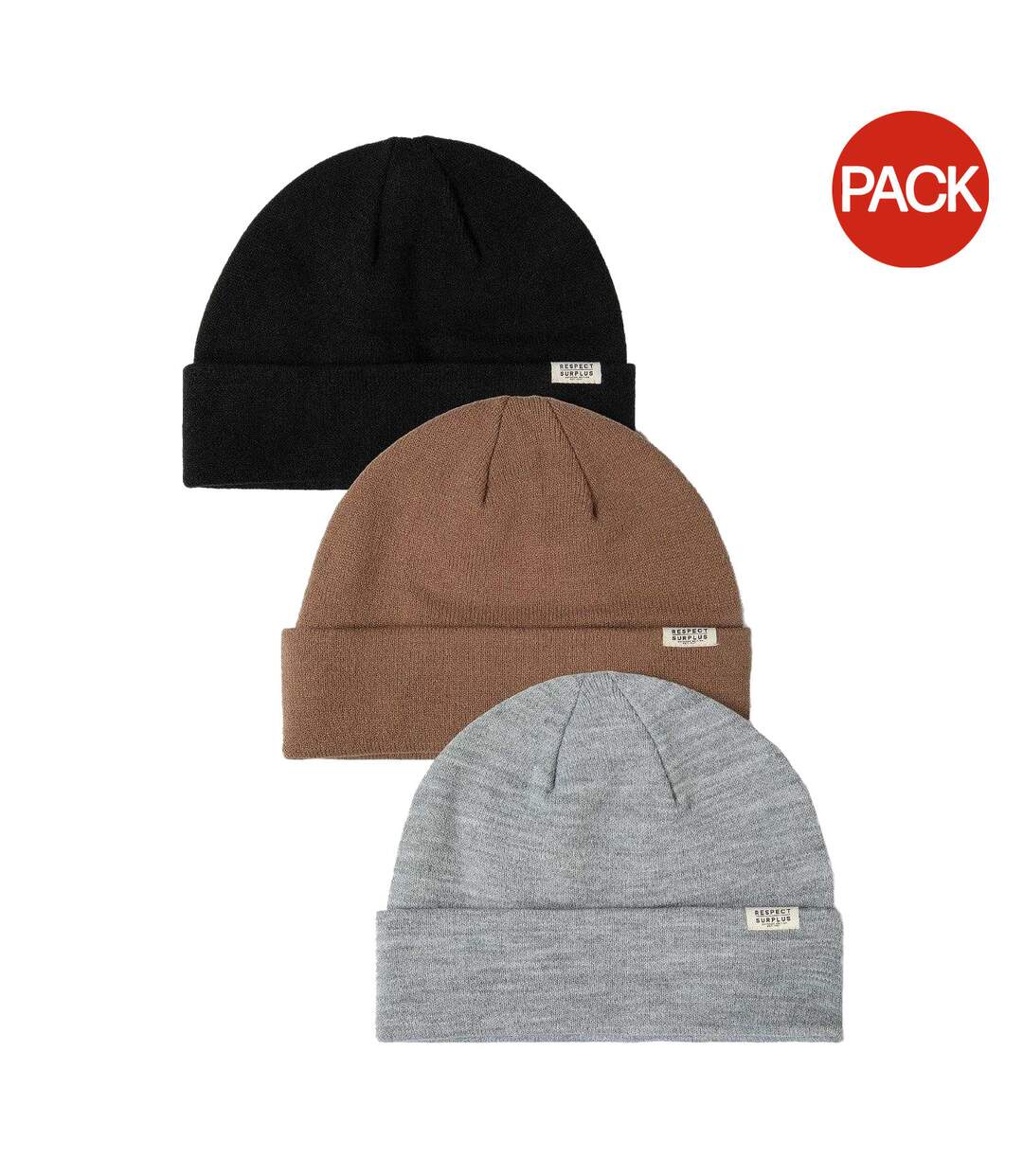 Bonnets Adulte Marron Gris Noir Respect-1