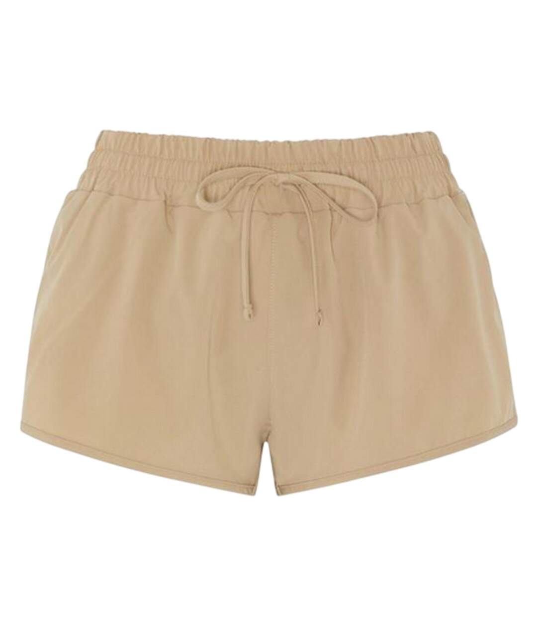 Womens/ladies Gloss Woven Athletic Running Shorts Neutral HIIT-1