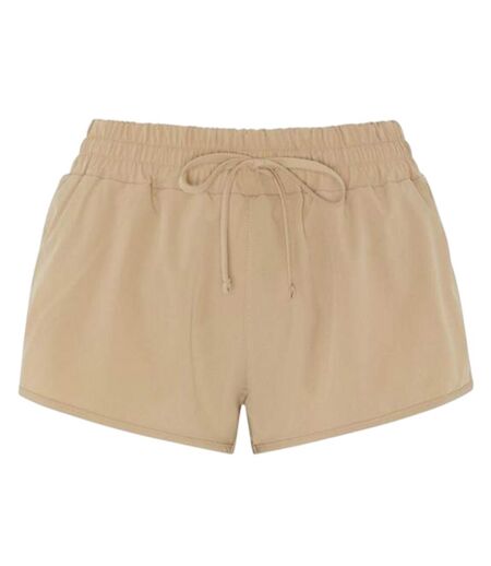 Womens/ladies Gloss Woven Athletic Running Shorts Neutral HIIT