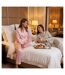 OZABI Pack 2 Pyjamas Femme Longs Satinés Imprimés, Col Chemise-4