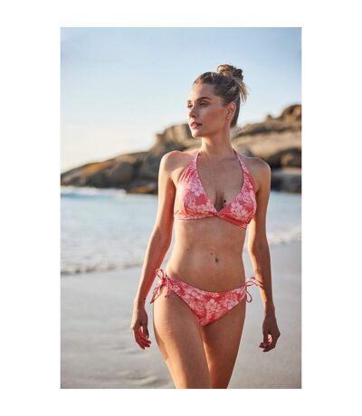 Animal Womens/Ladies Iona Floral Halter Neck Bikini Top (Coral) - UTMW614