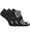 Mens Cotton Rich Sports Trainer Socks With Mesh And Ribbing (Pack Of 3) (Black/Grey Marl) - UTMB303