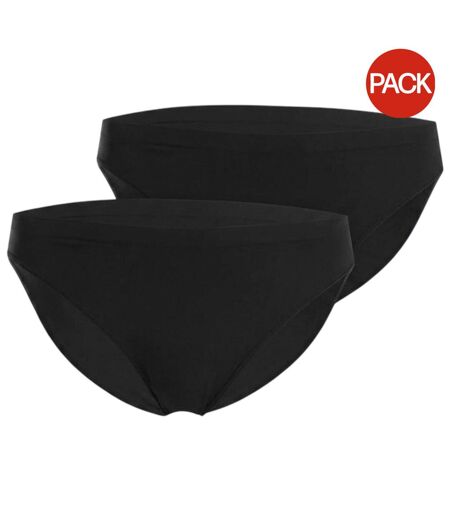Pack Of 2  Womens/ladies Individual Seamless Bikini Bottoms  Black Wolford