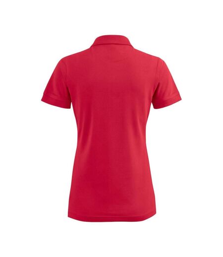 Womens/ladies Stretch Polo Shirt Red Printer