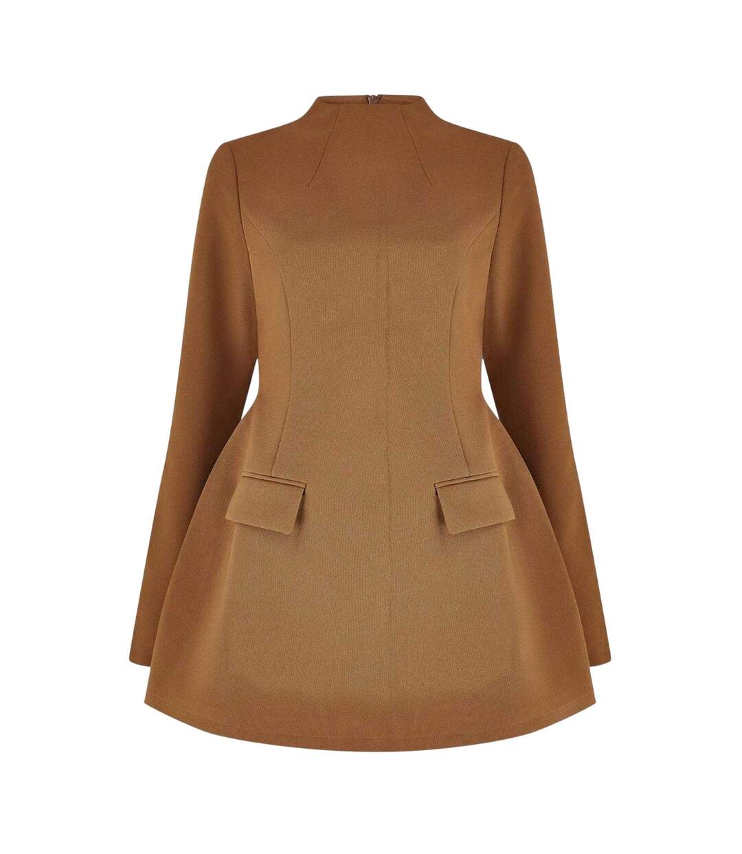 Robe Courte Manches Longues Femme Kaki Odd Muse-3