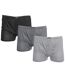 Tom Franks Mens Plain Jersey Boxer Shorts (3 Pairs) (Black/Gray)