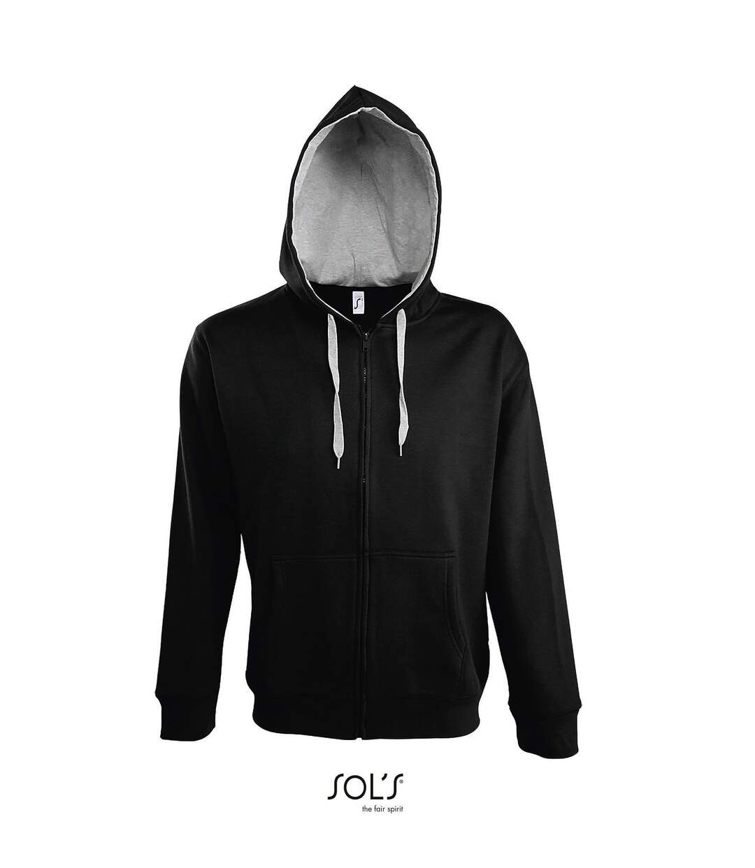 Veste doublée zippée à capuche - homme- 46900 - noir-2