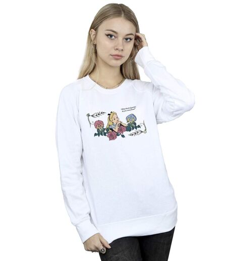 Disney - Sweat ALICE IN WONDERLAND WHAT KIND OF GARDEN - Femme (Blanc) - UTBI5770