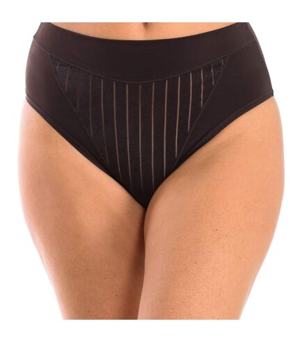 High-waisted panties with elegant striped fabric for women, MARI LUZ model. Sophisticated, comfortable and with a perfect fit.