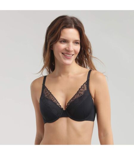 Soutien-gorge corbeille microfibre dentelle Fais-moi une fleur