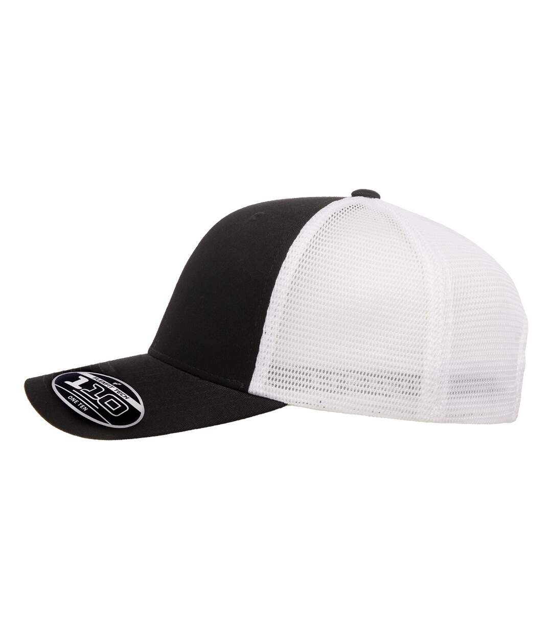Unisex adult 110 mesh two tone cap black/white Flexfit-3