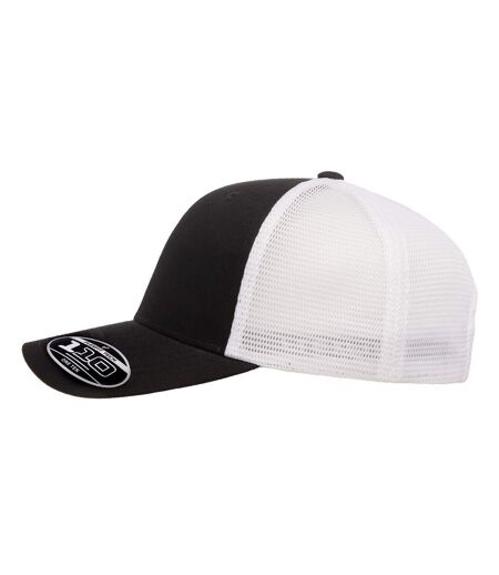 Unisex adult 110 mesh two tone cap black/white Flexfit