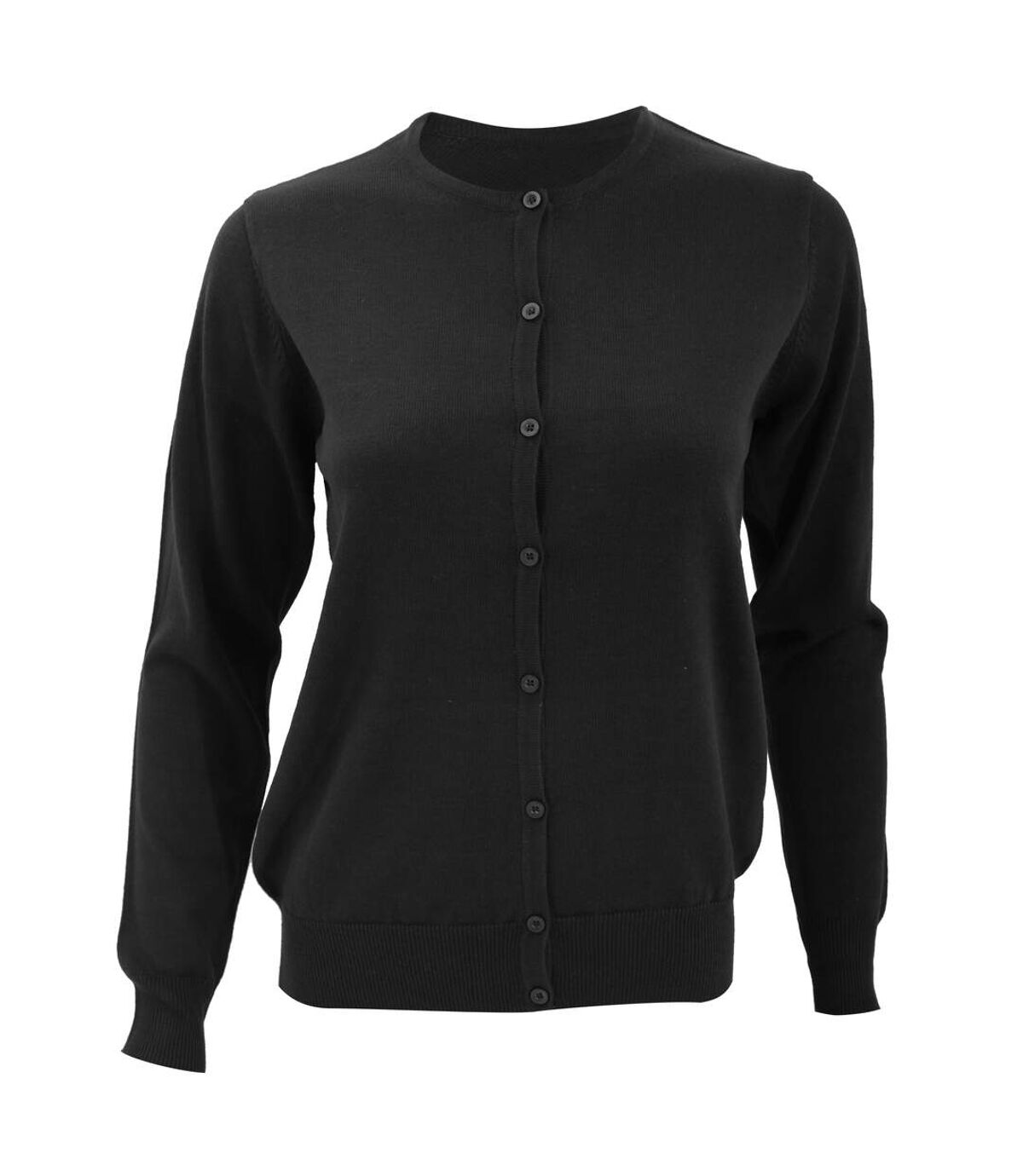 Kustom Kit Womens Round Neck Cardigan / Ladies Knitwear (Black)