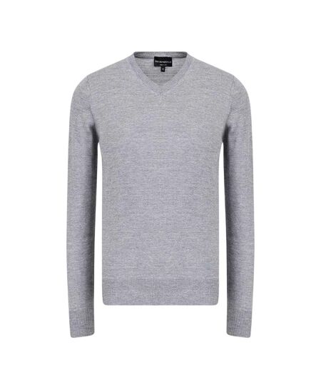 Mens V Neck Jumper Grey Emporio Armani EA7