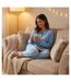 OZABI Ensemble Pyjama Long Femme Haut Manches Longues-4