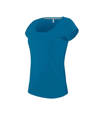Kariban Womens/Ladies Boat Neck Short Sleeve T-Shirt (Tropical Blue)