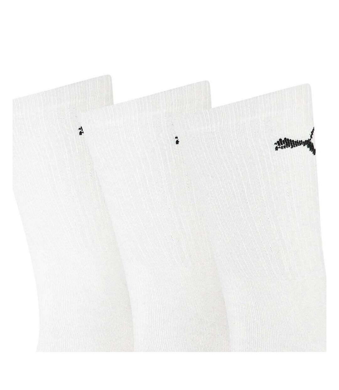 Pack of 3  Unisex adult crew sports socks  white Puma-3