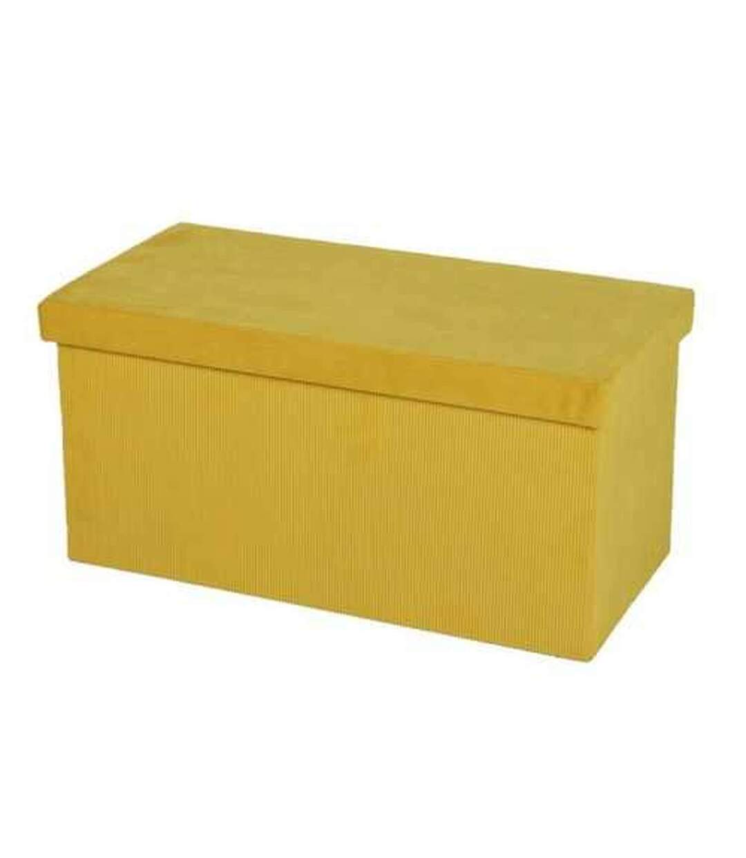 Banc de rangement pliable Kube en velours côtelé - Jaune-1
