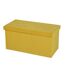 Banc de rangement pliable Kube en velours côtelé - Jaune-1