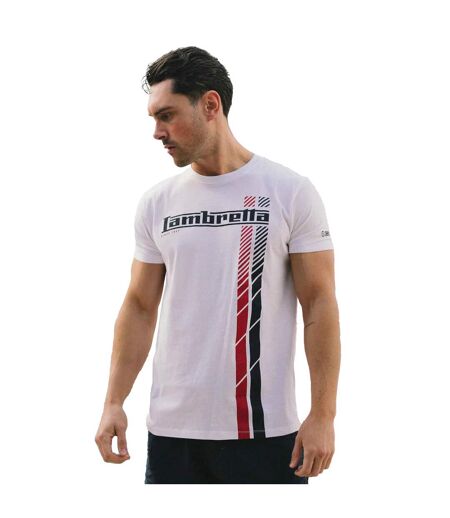 Mens Ss25 Racing Stripe T-shirt White Lambretta