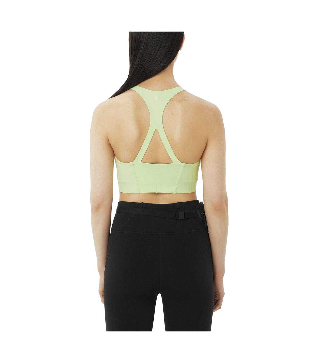 Womens/ladies Bliss Sports Bra Lime Salomon-4