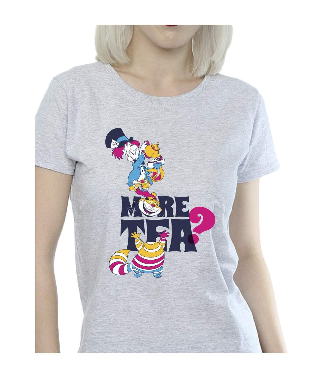 Disney Femme/Ladies Alice In Wonderland More Tea - T-shirt en coton (Gris sportif) - UTBI7047-3