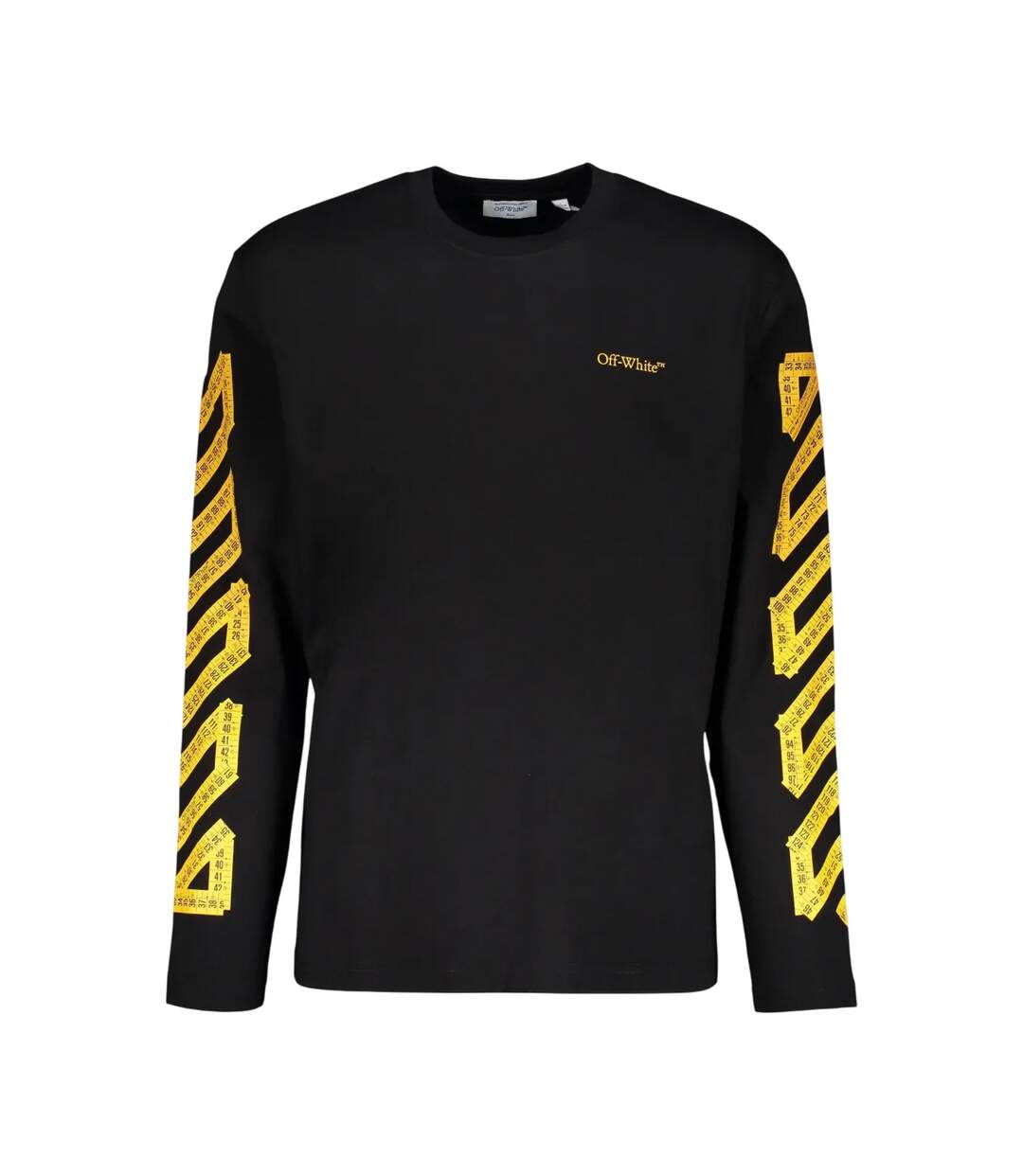 Mens Tape Logo T-shirt Black Citrus Off White-1